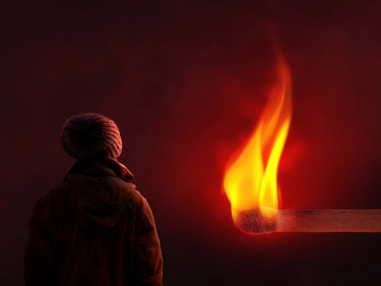 girl, fire, flame
